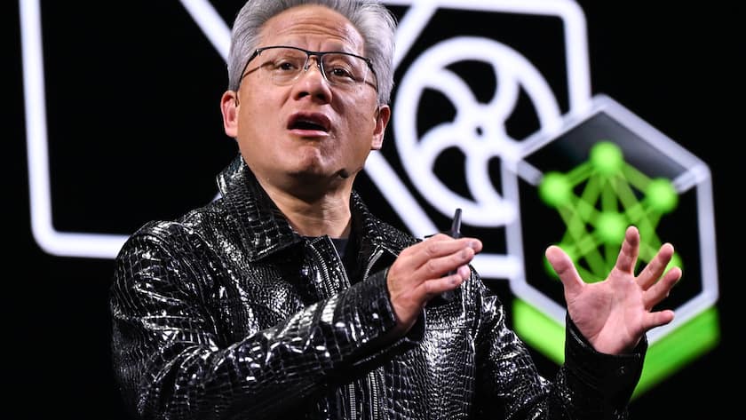 Nvidia CEO Jensen Huang bei einer Keynote-Rede in Las Vegas, USA (2025).