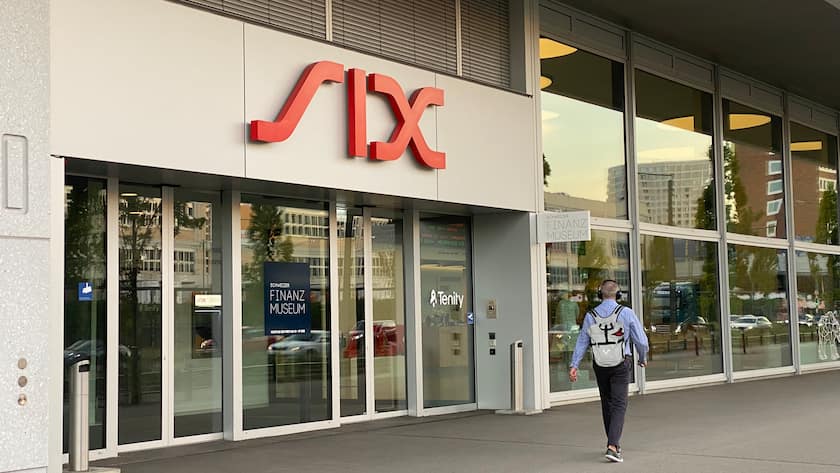 Sitz der Schweizer Börse SIX an der Pfingstweidstrasse in Zürich.