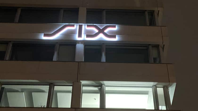 Sitz der Schweizer Börse SIX im Westen von Zürich.