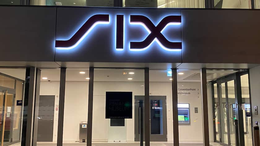 Sitz der Schweizer Börse SIX im Westen von Zürich.