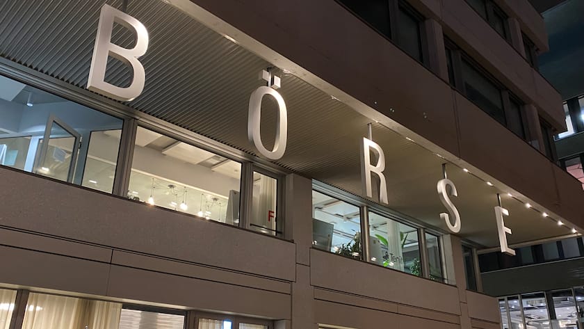 Sitz der Schweizer Börse SIX im Westen von Zürich.