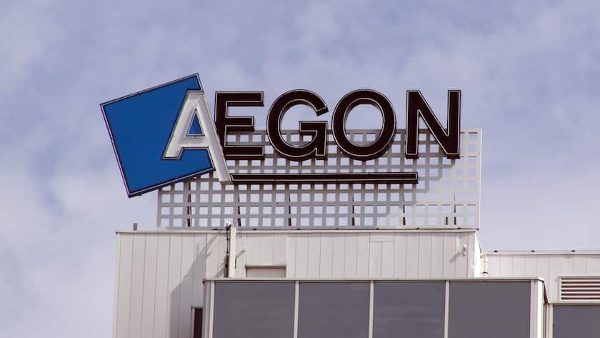 Das Logo des Versicherungsunternehmens Aegon.