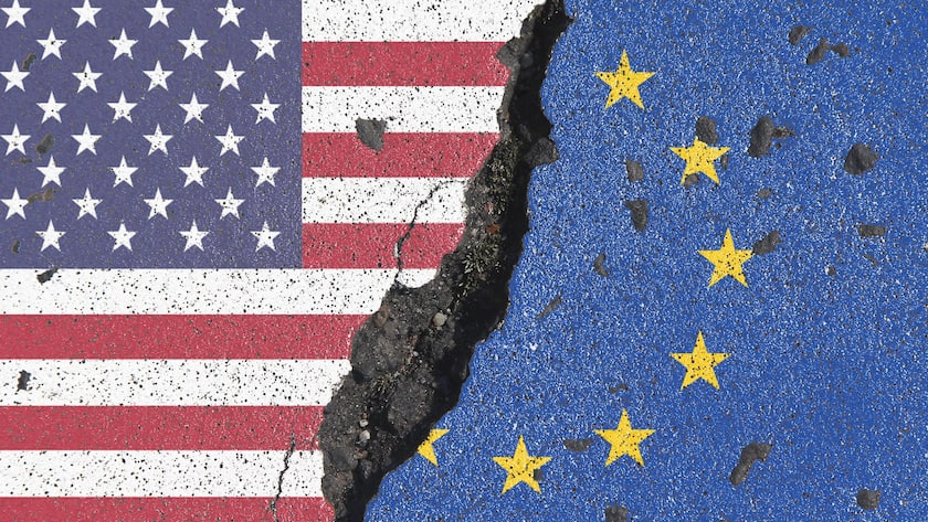 Symbolbild: Drohender Handelskrieg zwischen den USA und der EU (2025).