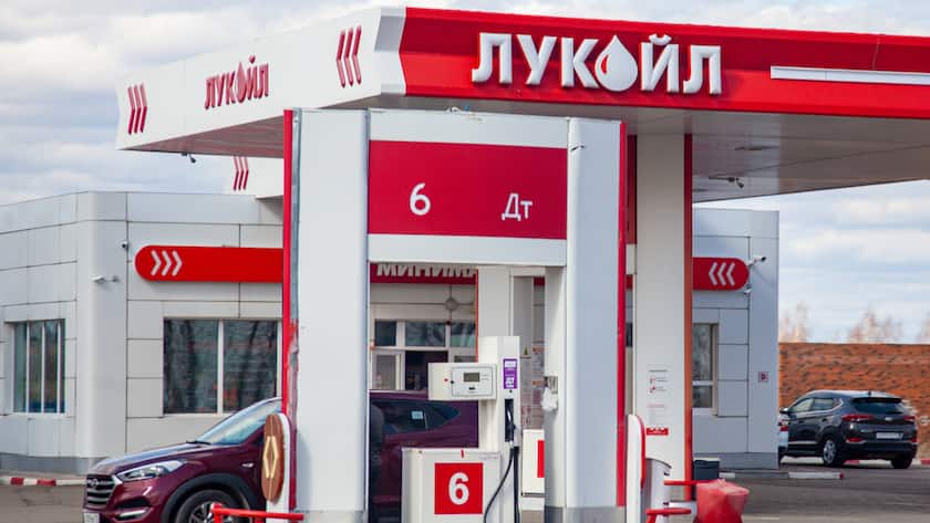 Lukoil-Tankstelle in Russland.