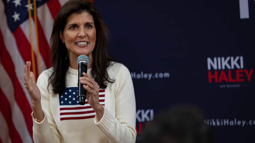 Nikki Haley bei einem Auftritt in  Peterborough, New Hampshire. im Januar 2024.