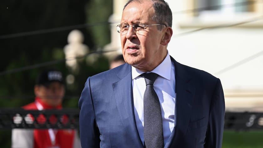 Der russische Aussenminister Sergey Lavrov in Bischkek, Kirgisistan (2023).