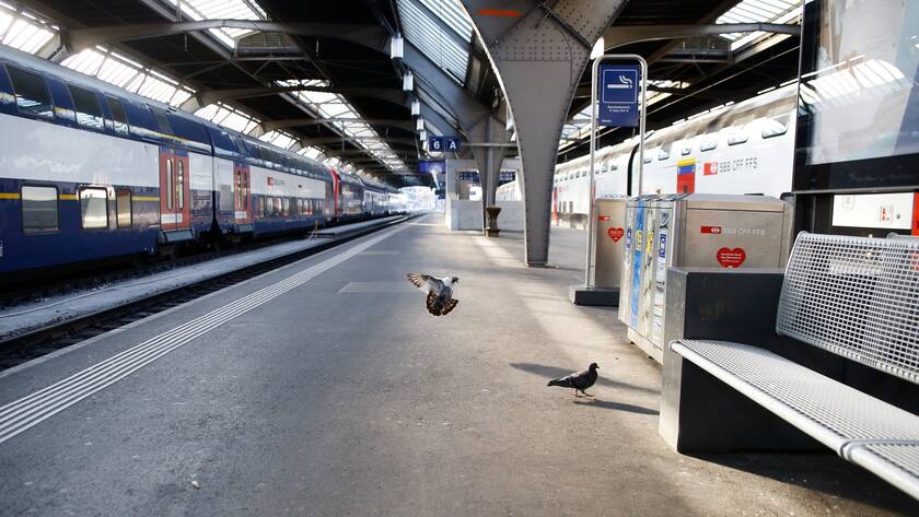 Es wird massiv weniger gereist: Hauptbahnhof Zürich im März, nach Ausbruch der Coronakrise.