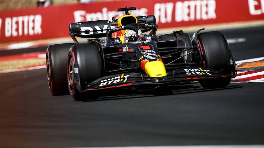 Max Verstappen während eines Trainings für den Grossen Preis von Ungarn 2022.