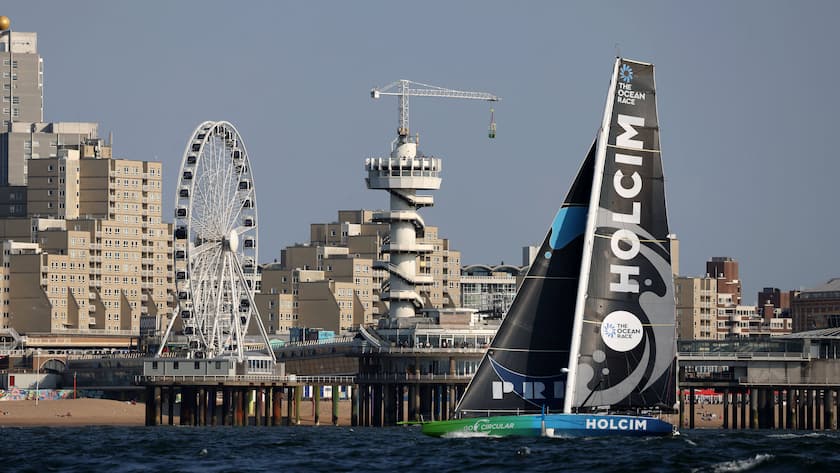 Ein von Holcim gesponsortes Segelboot (2023).