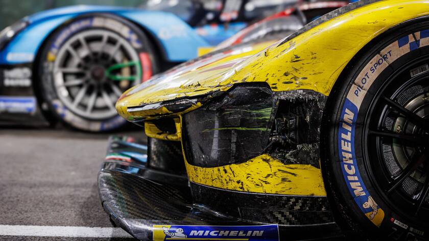 Michelin auf einem Ferrari Hypercar bei einem Autorennen in Katar (2024).