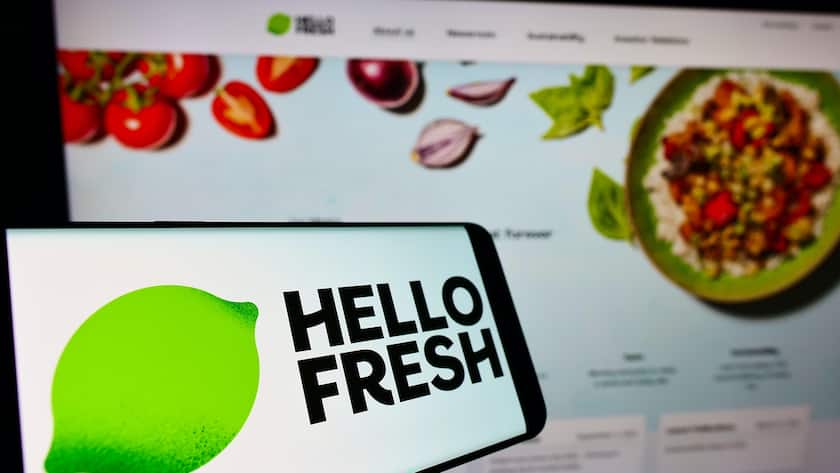 Logo von HelloFresh auf einem Smartphone.