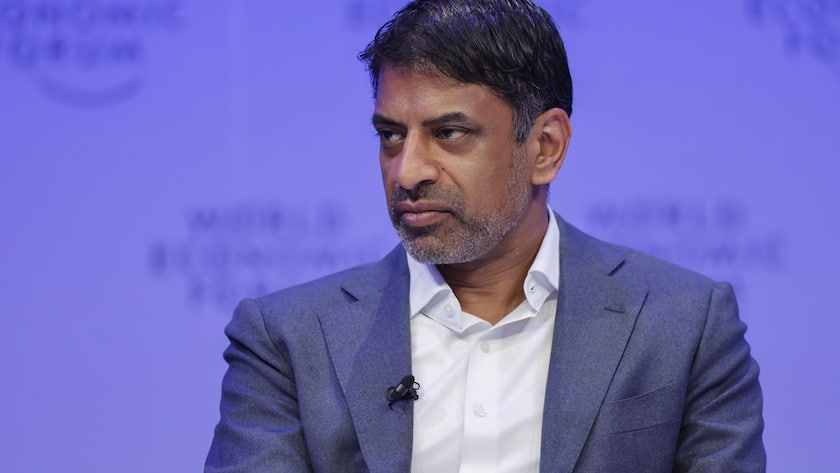 Novartis-Chef Vas Narasimhan bei einem Auftritt am WEF 2024 in Davos.