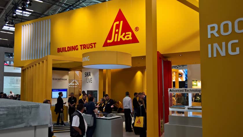 Der Sika-Stand an einer Fachmesse in München (April 2023).