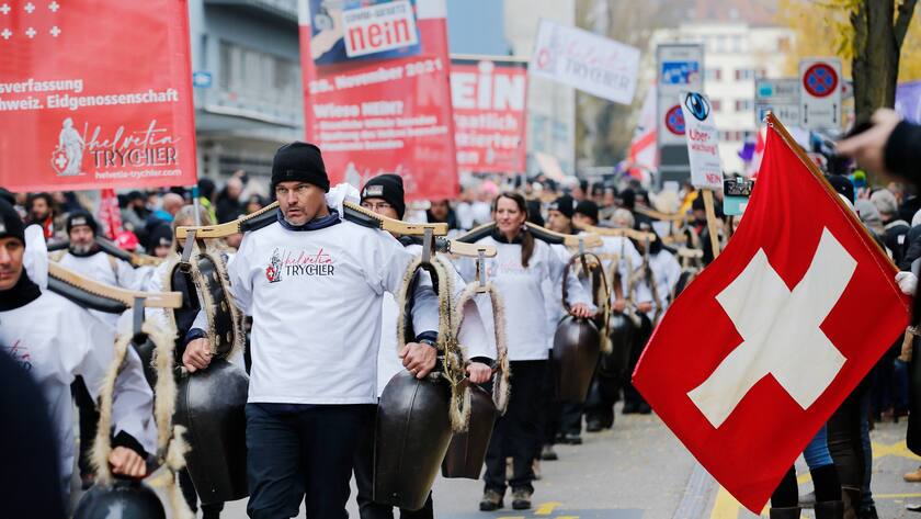 Demonstration gegen das Covid-Gesetz in Zürich, 20. November 2021.