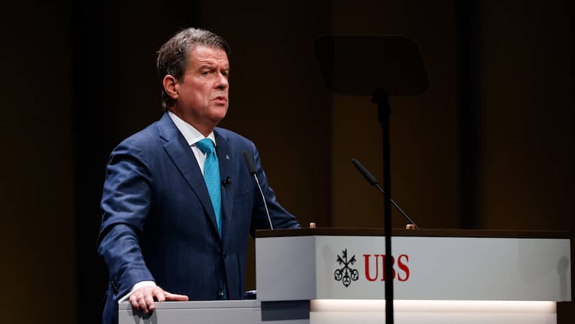 Colm Kelleher, Präsident des Verwaltungsrats der UBS, an der GV vom 5. April 2023.