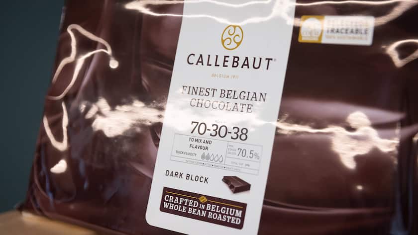 Illustration einer Schokolade von Barry Callebaut, aufgenommen im Verteilzentrum der Firma in Lokeren, Belgien.