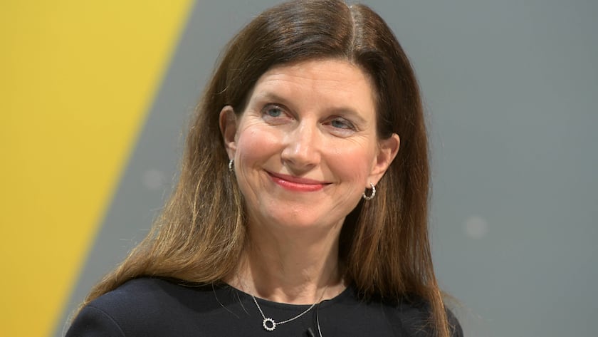 Bettina Orlopp, Finanzchefin der Commerzbank, während einer Bilanzmedienkonferenz.