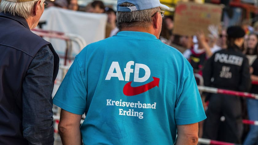 AfD-Parteimitglied in München im Juni 2023.