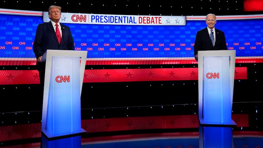 CNN Presidential Debate: Im ersten TV-Duell am 27. Juni 2024 zur US-Präsidentschaftswahl trifft Herausforderer Donald Trump auf Amtsinhaber Joe Biden.