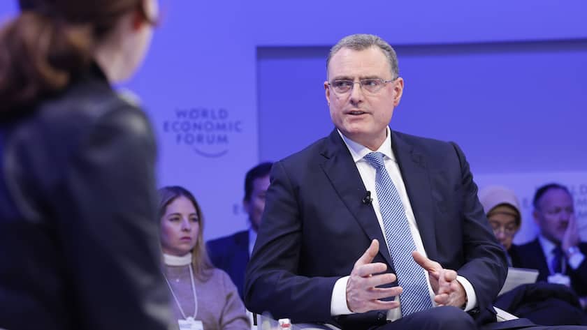 SNB-Präsident Thomas Jordan bei einer Paneldiskussion am WEF 2024 in Davos.