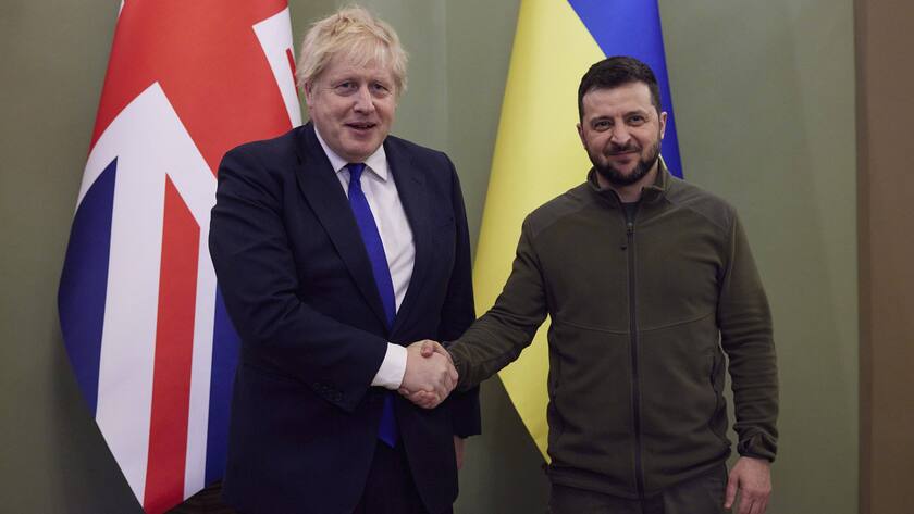 Der britische Premierminister Boris Johnson und der ukrainische Ministerpräsident Wolodymyr Selenski.