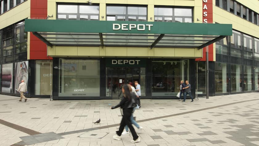 Geschlossene Filiale von Depot in Deutschland.