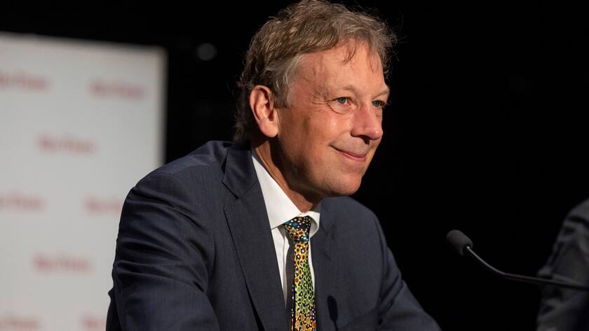 Jakob Stausholm, CEO von Rio Tinto an einer Pressekonferenz in Perth, Australien (2023).