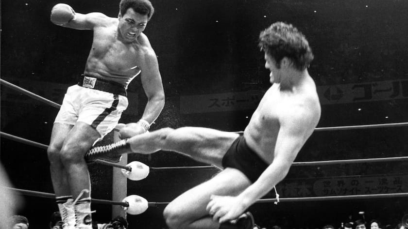 Muhammad Ali im Ring (26. Juni 1976, Tokio, Japan).