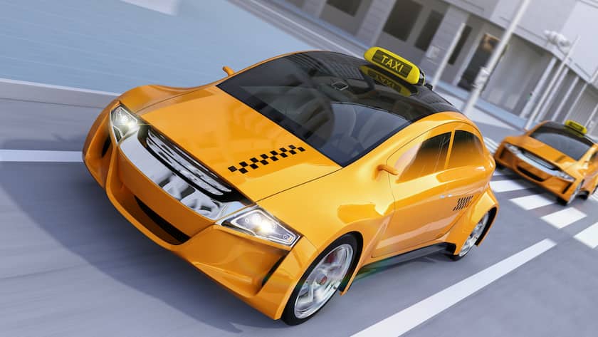 Autonomes Fahren: So könnten Taxis ohne Fahrer Passagiere zum Ziel bringen.