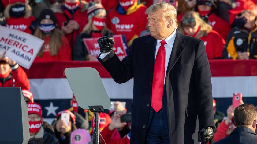 US-Präsident Donald Trump an einer Wahlkampfveranstaltung in Green Bay, Wisconsin.