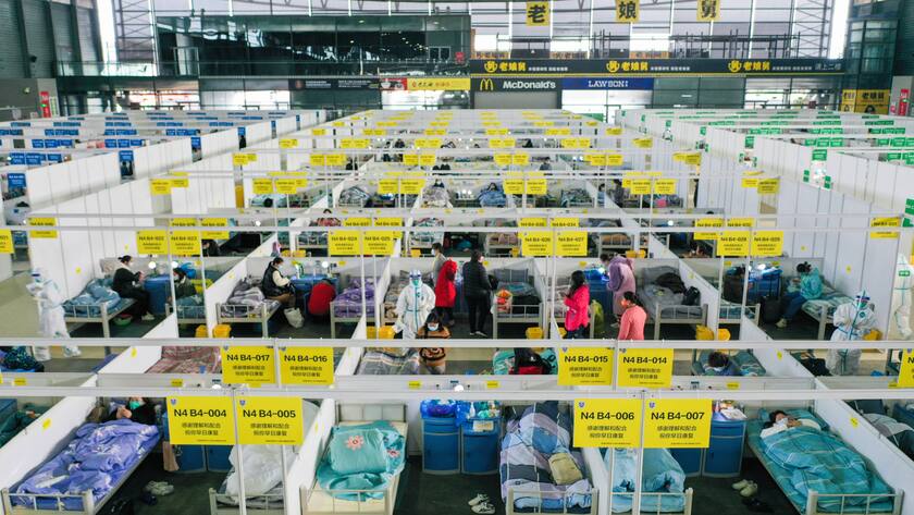 Quarantäne-Zone im Shanghai New International Expo Center.