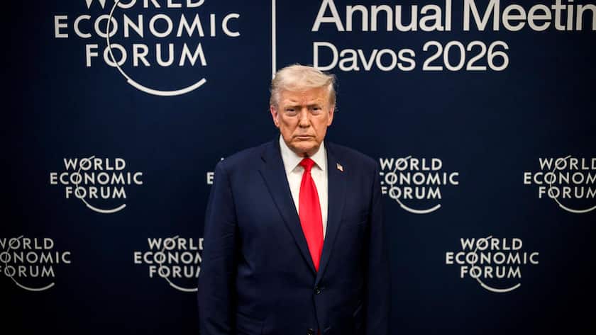Donald Trump nach seiner Rede am WEF 2026 in Davos.