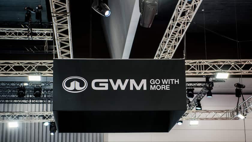 Das Logo von Great Wall Motor an einer Messe in Australien.
