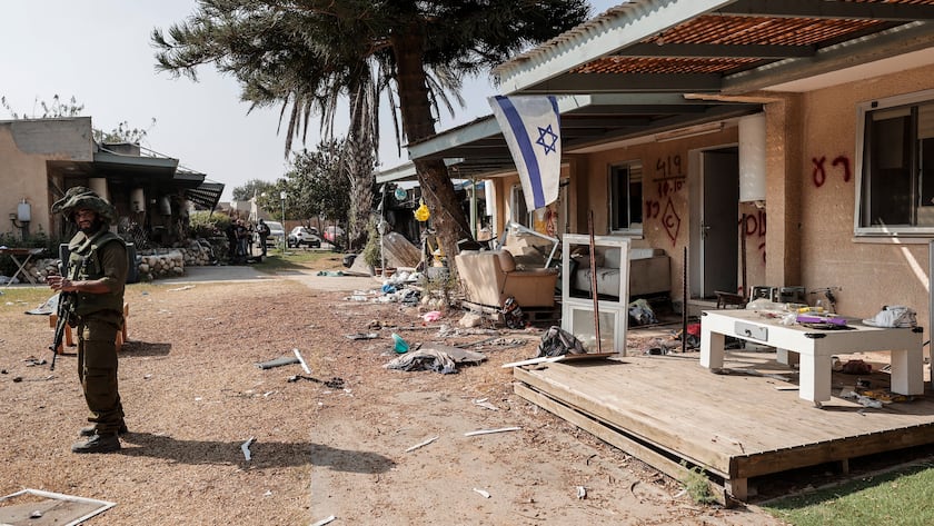 Kibbuz Kfar Aza in Israel nach dem Massaker durch die islamistische Terrorgruppe Hamas Anfang Oktober 2023.