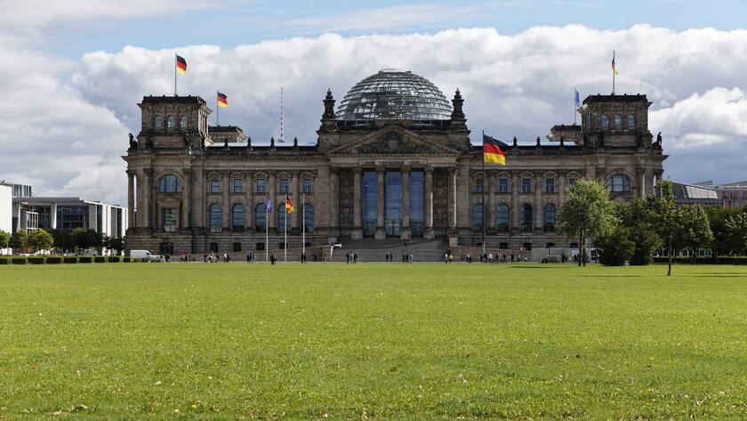 Reichstagsgebäude in Berlin, Sitz des Deutschen Bundestags.