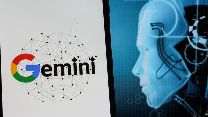 Google Gemini AI Logo auf einem Smartphone.