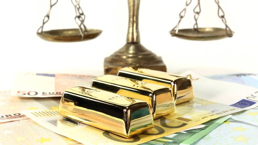 Goldbarren und Euro-Noten als Vermögenswerte für Zentralbanken