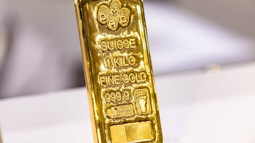 Ein-Kilo-Goldbarren an der World Money Fair in Berlin im Januar 2026.