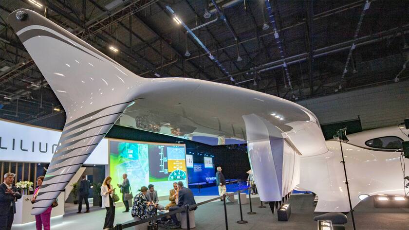 Präsentation des Lilium Jet an der European Business Aviation Convention in Genf.