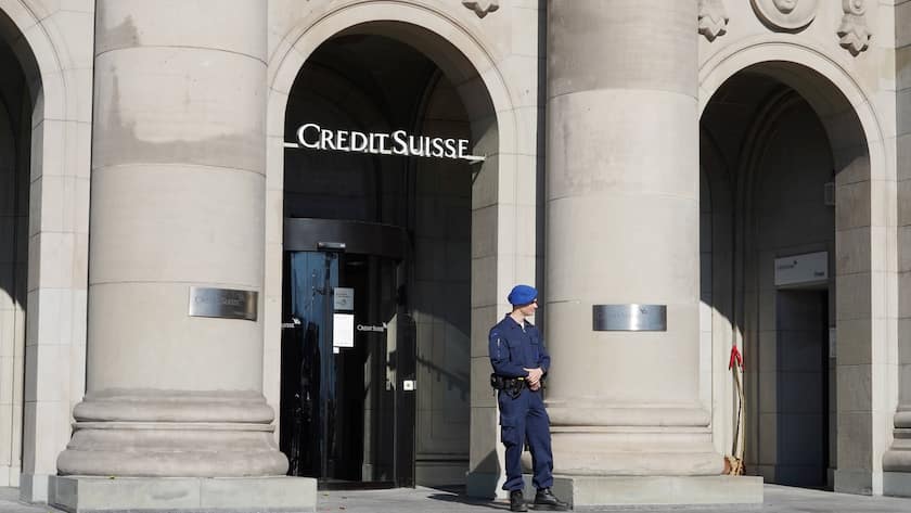 Sicherheitsbeamter bei Credit-Suisse-Niederlassung in Zürich.