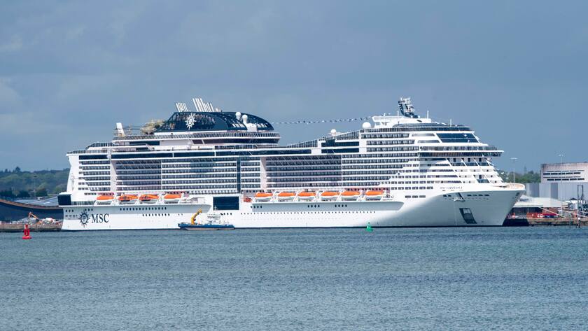 Die MSC Virtuosa in Southampton 2021.
