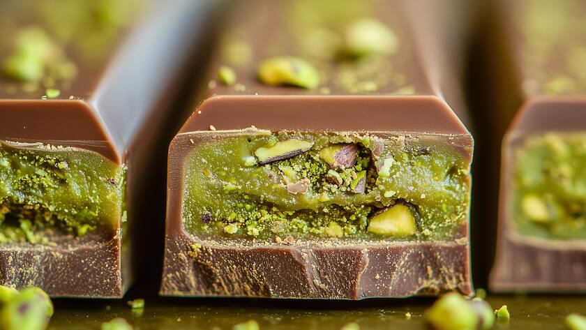 Nahaufnahme von Dubai-Schokolade.