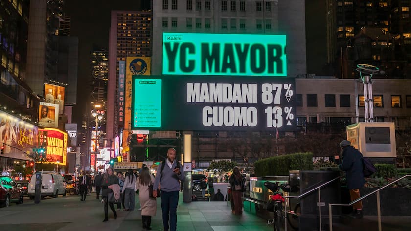 Kalshi wirbt in New York für seine Wettangebote bei der Wahl des Bürgermeisters im Oktober 2025.
