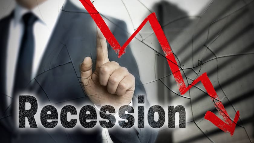 Eine Rezession führt meist zu fallenden Aktienkursen.