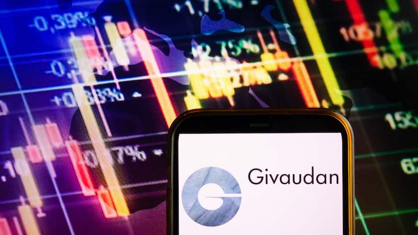 Das Logo von Givaudan auf einem Smartphone (Polen, 10. September 2022)