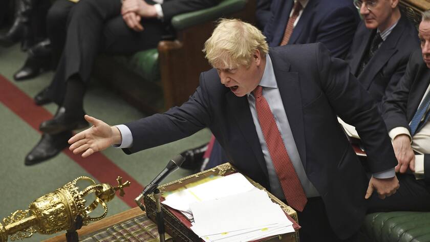 Der britische Premierminister Boris Johnson im Parlament in London.