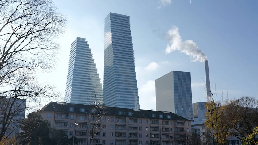 Türme von Roche am Hauptsitz in Basel.