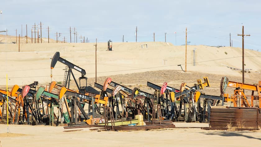 Das Kern River Ölfeld in Oildale, Bakersfield, Kalifornien, USA (2019).