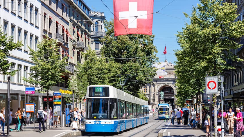 Die Bahnhofstrasse in Zürich.