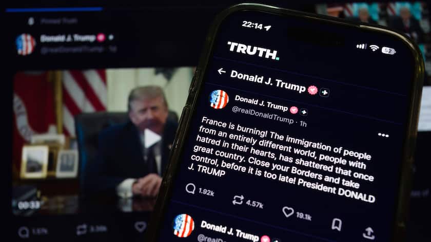 Ein Beitrag von US-Präsident Donald Trump auf der Online-Plattform «Truth Social».
